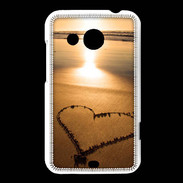 Coque HTC Desire 200 Coeur sur la plage avec couché de soleil