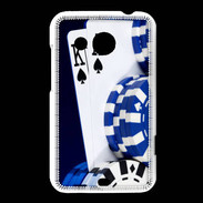 Coque HTC Desire 200 Poker bleu et noir