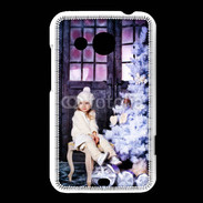 Coque HTC Desire 200 Sapin de Noël et petite fille