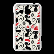 Coque HTC Desire 200 Fond chat noir Noël