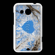 Coque HTC Desire 200 arbres enneigés coeur