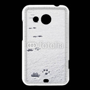 Coque HTC Desire 200 Traces de pas d'animal dans la neige