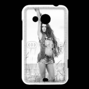 Coque HTC Desire 200 Hippie noir et blanc