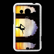 Coque HTC Desire 200 Danseuse yoga temple couché de soleil
