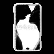 Coque HTC Desire 200 Couple d'amoureux en noir et blanc