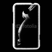 Coque HTC Desire 200 Femme enceinte en noir et blanc
