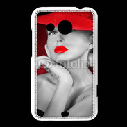 Coque HTC Desire 200 Femme élégante en noire et rouge 15