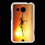 Coque HTC Desire 200 Avion de ligne et couché de soleil