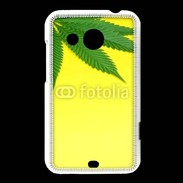 Coque HTC Desire 200 Feuille de cannabis sur fond jaune 2