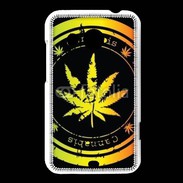 Coque HTC Desire 200 Grunge stamp with marijuana leaf