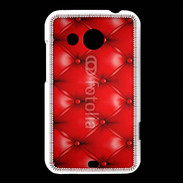Coque HTC Desire 200 Capitonnage cuir rouge