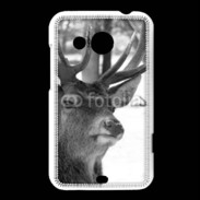 Coque HTC Desire 200 Tête de Cerf en noir et blanc