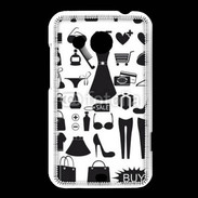 Coque HTC Desire 200 Fond fashion noir et blanc 2