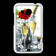 Coque HTC Desire 200 Champagne et rose rouge