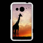 Coque HTC Desire 200 Girafe au couché de soleil
