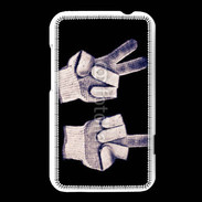 Coque HTC Desire 200 double fuck gants