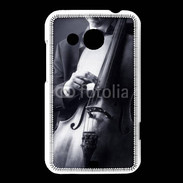Coque HTC Desire 200 Violoncelliste en noir et blanc 5
