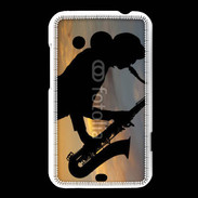 Coque HTC Desire 200 Saxophoniste au couché de soleil