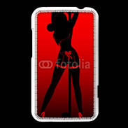 Coque HTC Desire 200 Pole danseuse noir et rouge