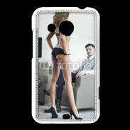 Coque HTC Desire 200 Femme debout en lingerie sexy devant homme 