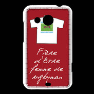 Coque HTC Desire 200 Femme de rugbyman Bonus offensif-défensif Rouge