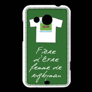Coque HTC Desire 200 Femme de rugbyman Bonus offensif-défensif Vert