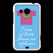 Coque HTC Desire 200 Femme de rugbyman Bonus offensif-défensif Bleu
