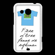 Coque HTC Desire 200 Femme de rugbyman Bonus offensif-défensif Blanc 2