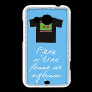 Coque HTC Desire 200 Femme de rugbyman Bonus offensif-défensif Bleu 2