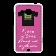 Coque HTC Desire 200 Femme de rugbyman Bonus offensif-défensif Rose 2