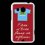 Coque HTC Desire 200 Femme de rugbyman Bonus offensif-défensif Rouge 2