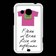 Coque HTC Desire 200 Fille de rugbyman Bonus offensif-défensif Blanc