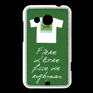 Coque HTC Desire 200 Fille de rugbyman Bonus offensif-défensif Vert