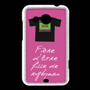 Coque HTC Desire 200 Fille de rugbyman Bonus offensif-défensif Rose 2