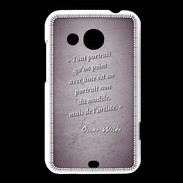 Coque HTC Desire 200 Portrait Ame Violet Citation Oscar Wilde