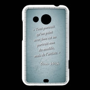 Coque HTC Desire 200 Portrait Ame Turquoise Citation Oscar Wilde