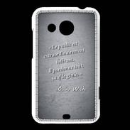 Coque HTC Desire 200 Public génie Noir Citation Oscar Wilde