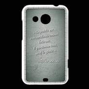 Coque HTC Desire 200 Public génie Vert Citation Oscar Wilde