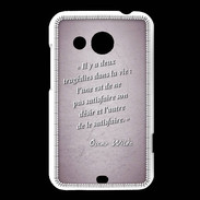 Coque HTC Desire 200 Tragédie Rose Citation Oscar Wilde