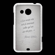 Coque HTC Desire 200 Vrai vie Gris Citation Oscar Wilde