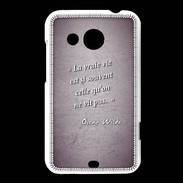Coque HTC Desire 200 Vrai vie Violet Citation Oscar Wilde