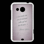 Coque HTC Desire 200 Vrai vie Rose Citation Oscar Wilde