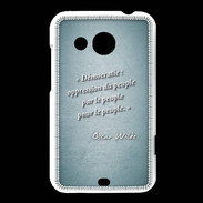 Coque HTC Desire 200 Démocratie Turquoise Citation Oscar Wilde
