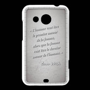 Coque HTC Desire 200 Homme veut Gris Citation Oscar Wilde