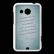 Coque HTC Desire 200 Homme veut Turquoise Citation Oscar Wilde