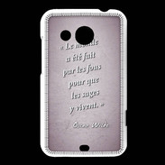 Coque HTC Desire 200 Fous sages Rose Citation Oscar Wilde