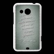 Coque HTC Desire 200 Les livres Vert Citation Oscar Wilde
