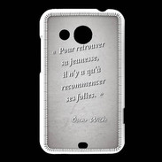 Coque HTC Desire 200 Jeuness folie Gris Citation Oscar Wilde