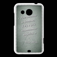 Coque HTC Desire 200 Jeuness folie Vert Citation Oscar Wilde