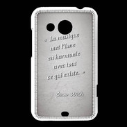 Coque HTC Desire 200 La musique Gris Citation Oscar Wilde